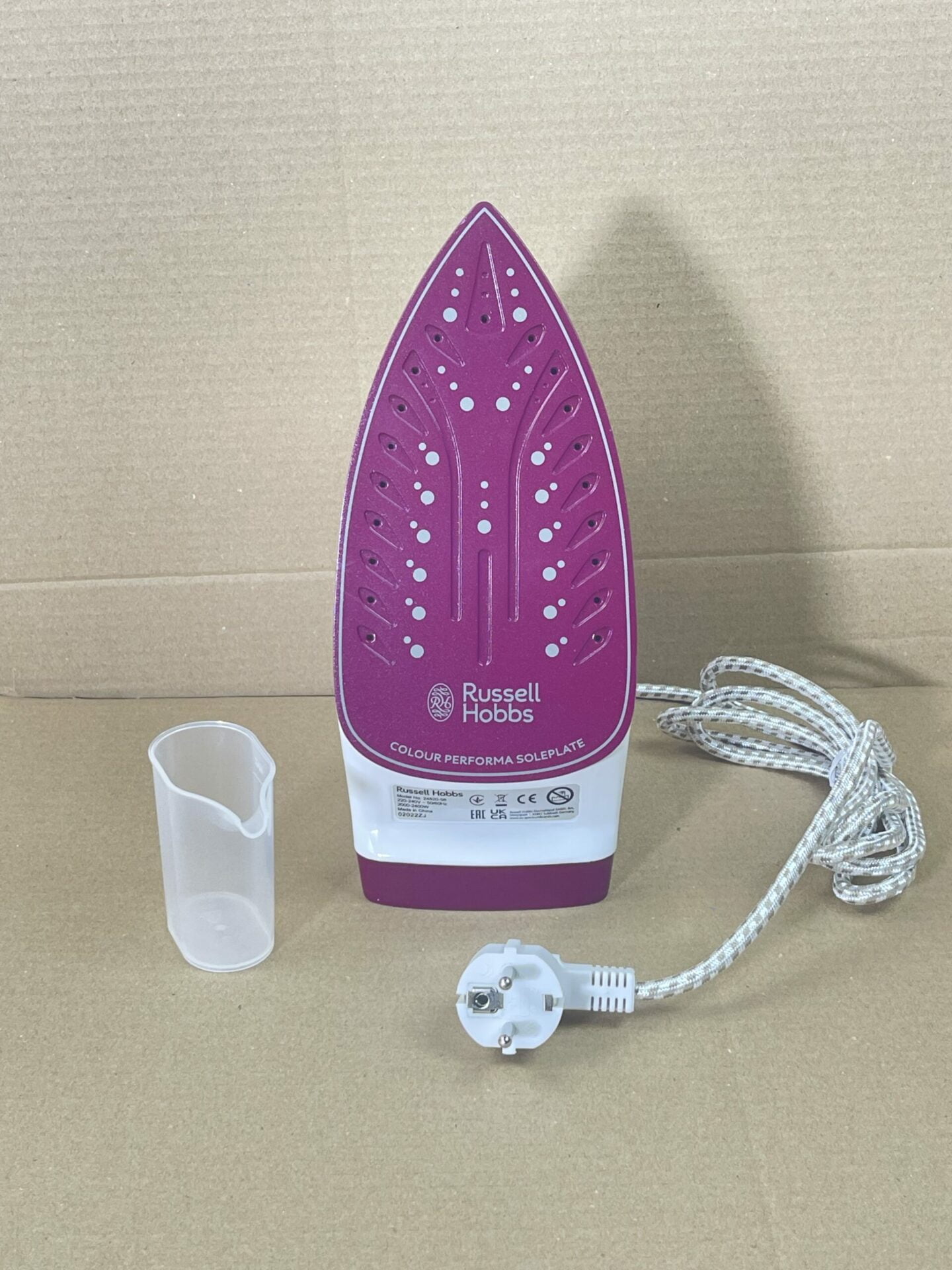 100010 Russel Hobbs strijkijzer rood onderkant zonder doos