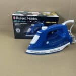 Russel Hobbs strijkijzer blauw voorkant met doos
