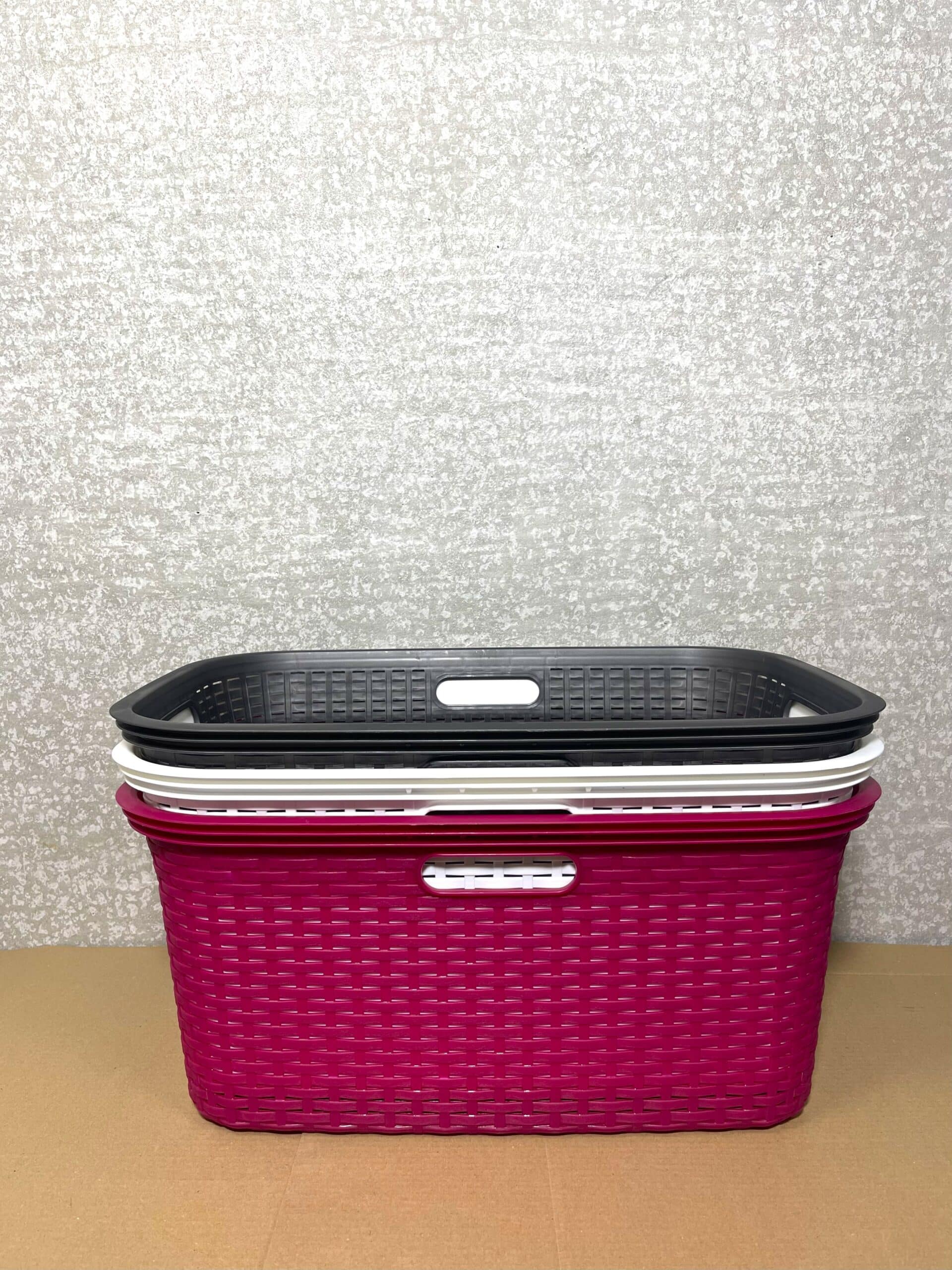 100076 wasmand gevlochten diverse kleuren