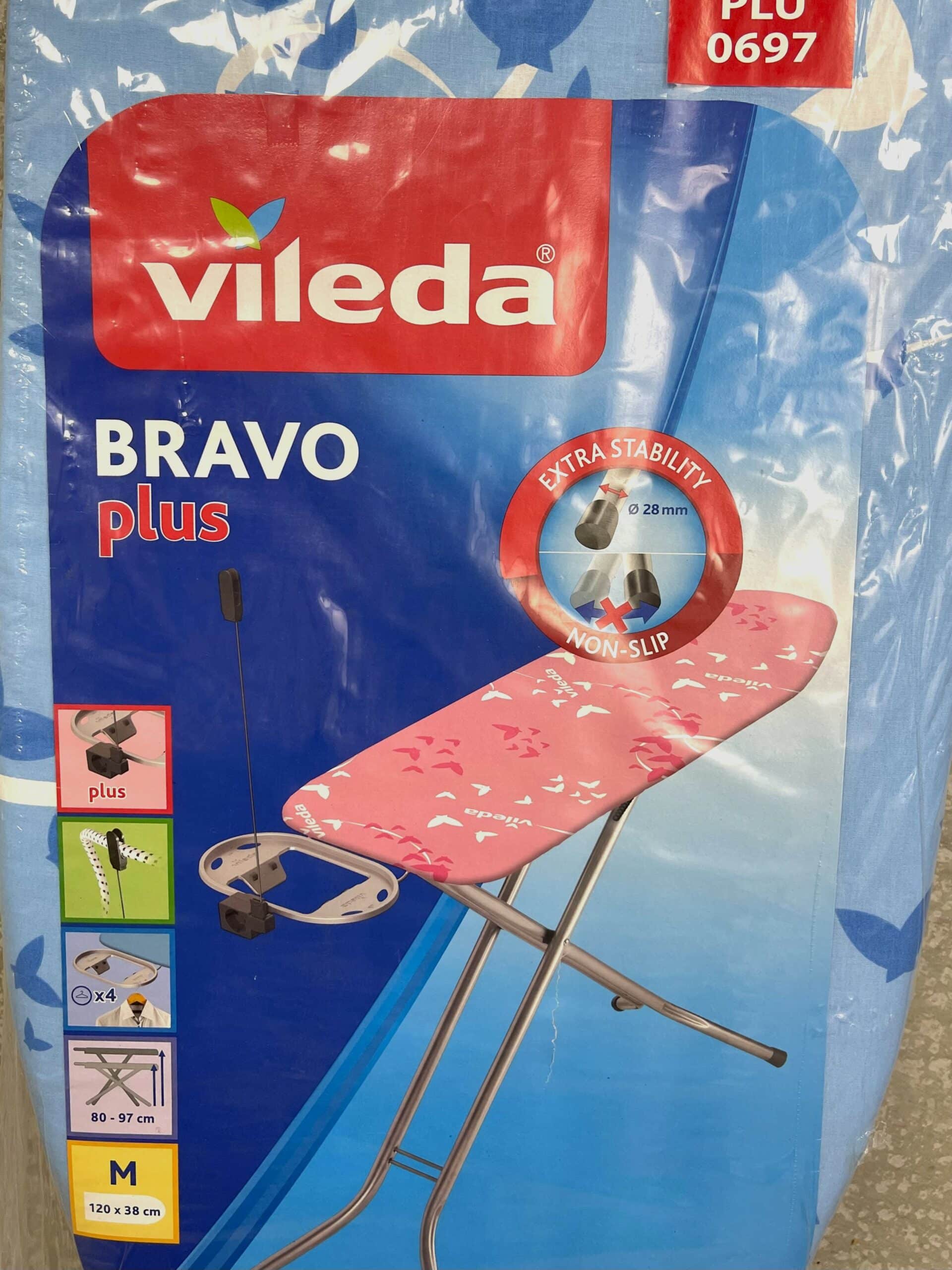 100082 Vileda strijkplank Bravo plus label close up