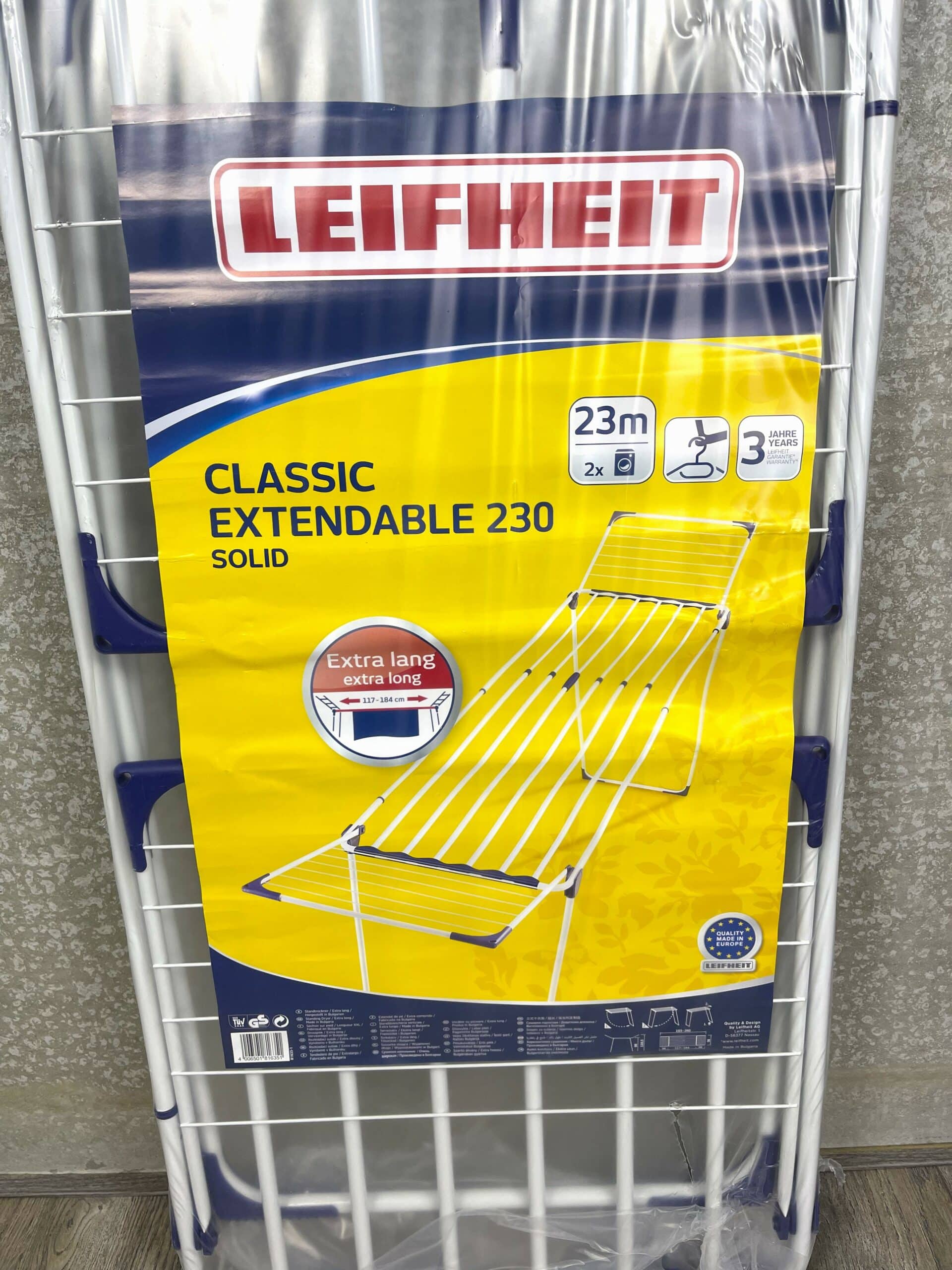 100084 Leifheit wasrek 230 label close up