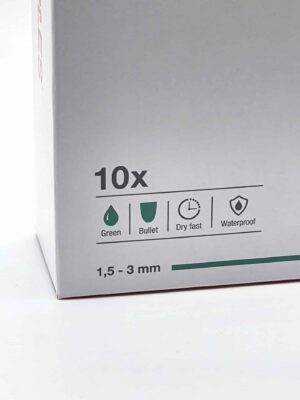 100025 staples stiften groen doos close up