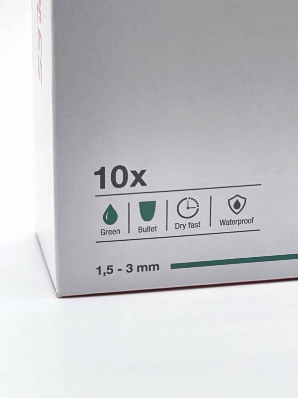 100025 staples stiften groen doos close up