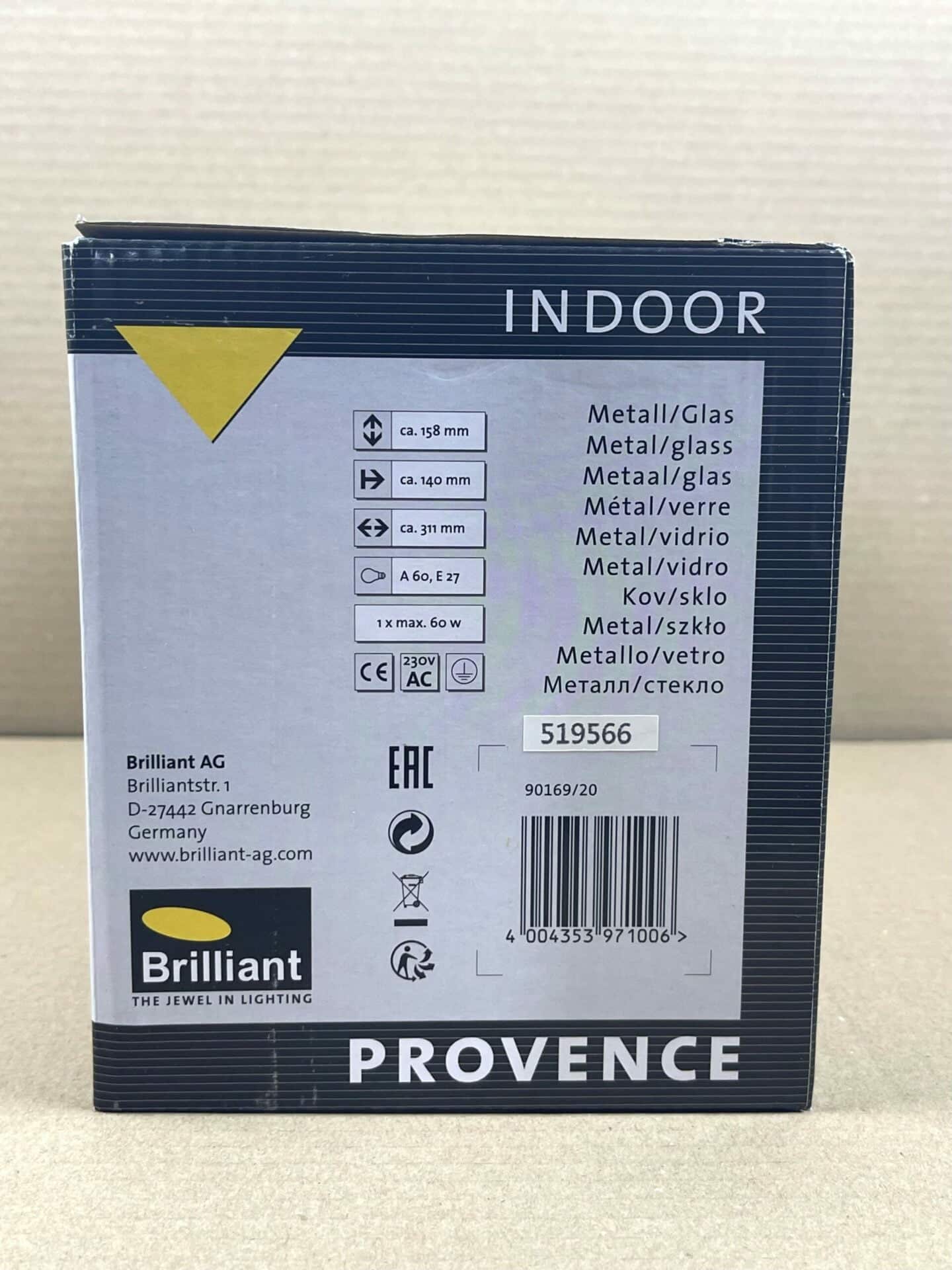 100032 Provence lamp doos specificaties