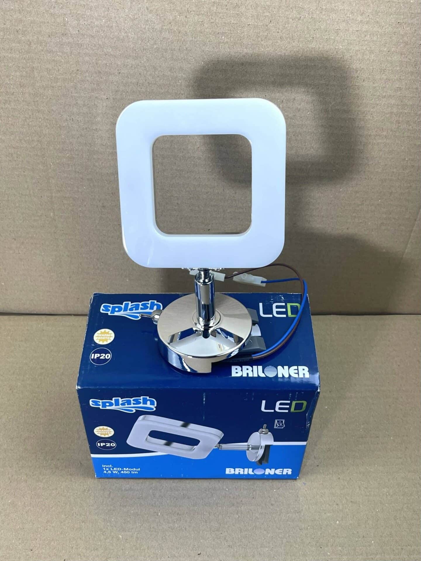 100036 Splash lamp met poot doos + lamp boven