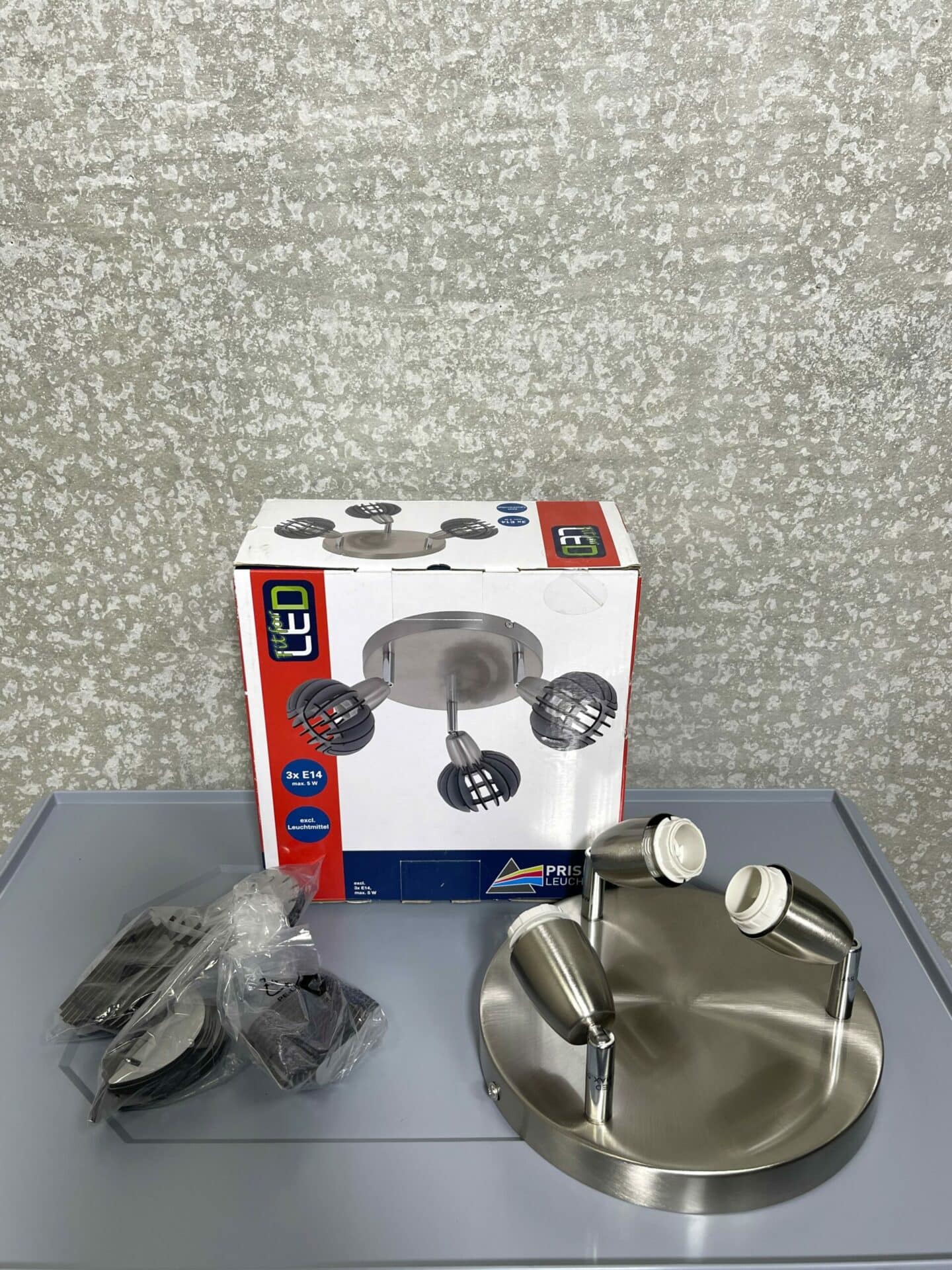 100050 Prisma waaier lamp grijs + doos