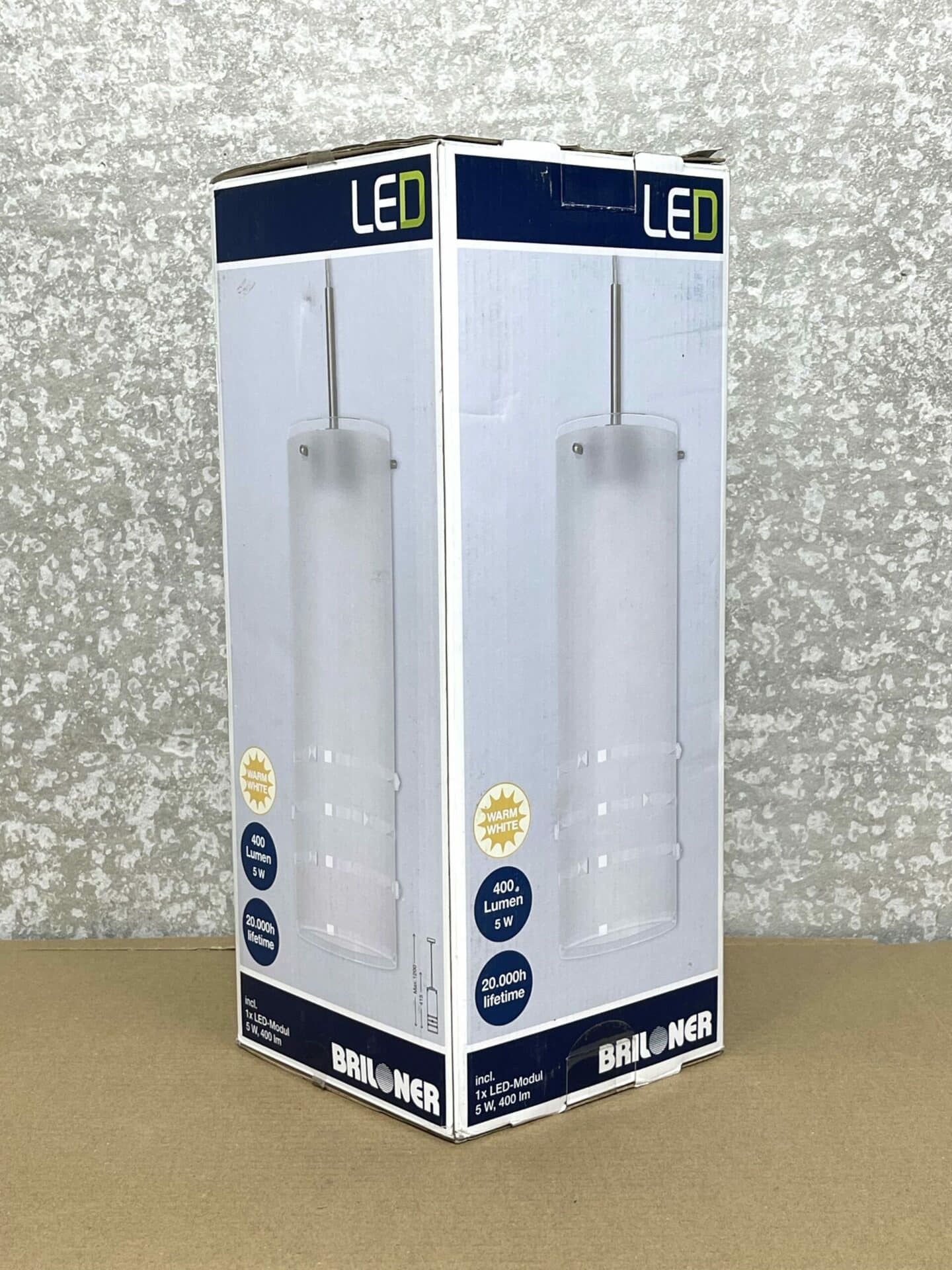 100057 Briloner lamp glas doos driekwarts