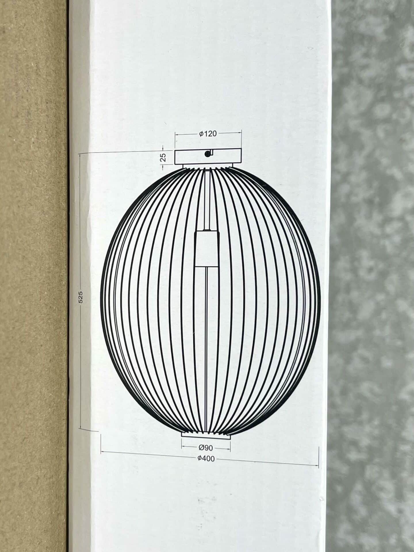 100058 Aurora lamp doos afmetingen