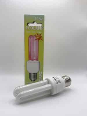 100062 Näve spaarlamp rood E27 11W + doos