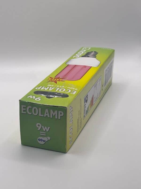 100063 Näve spaarlamp rood E14 9W bovenkant