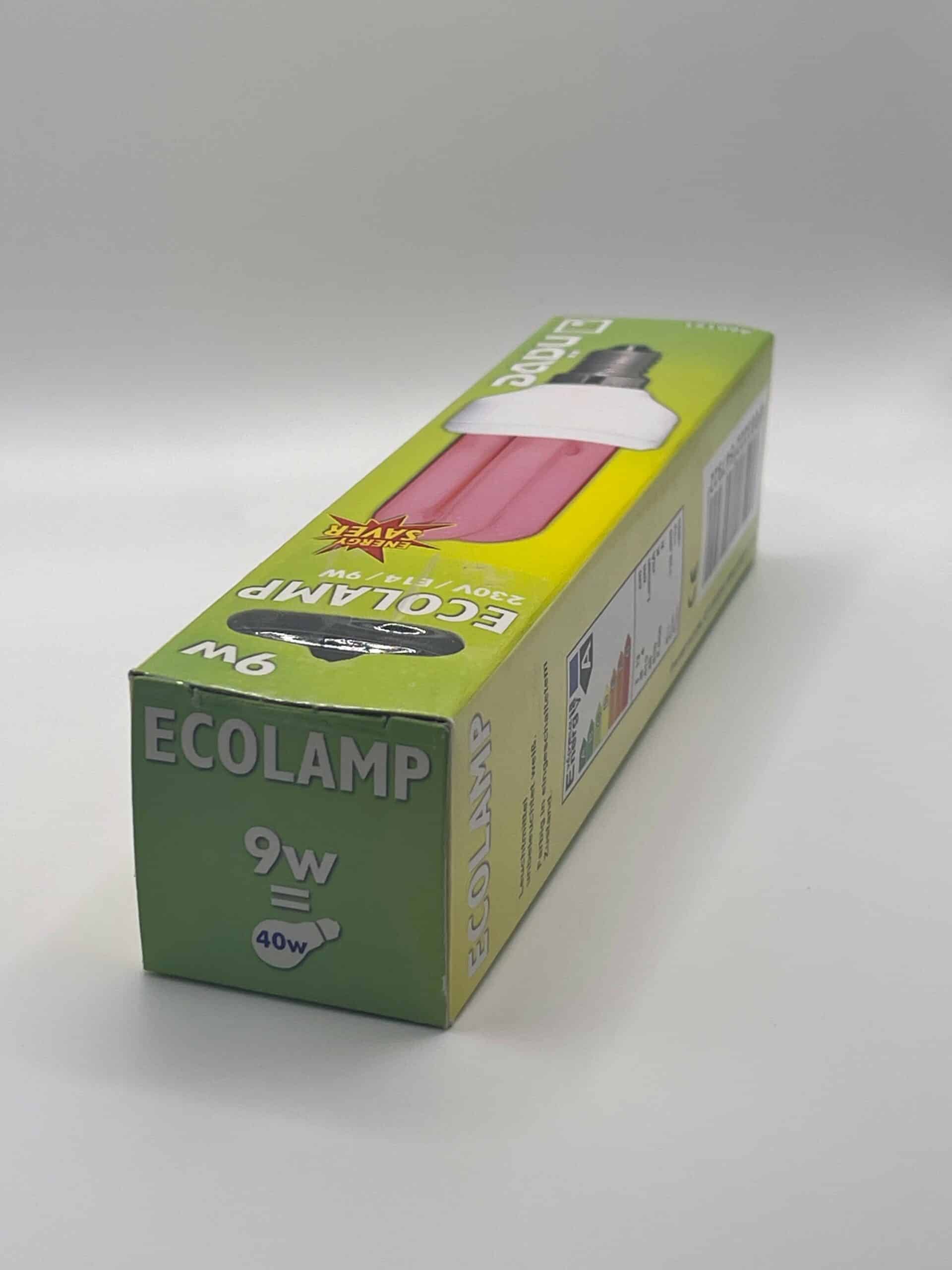 100063 Näve spaarlamp rood E14 9W bovenkant