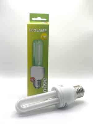 100064 Näve spaarlamp groen E27 11W + doos