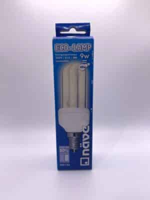100065 Näve ecolamp E14 9W wit doos voorkant