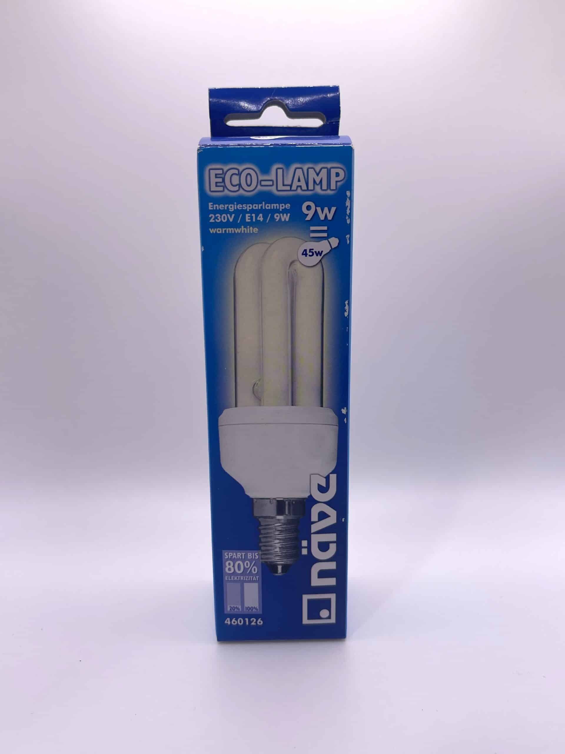 100065 Näve ecolamp E14 9W wit doos voorkant