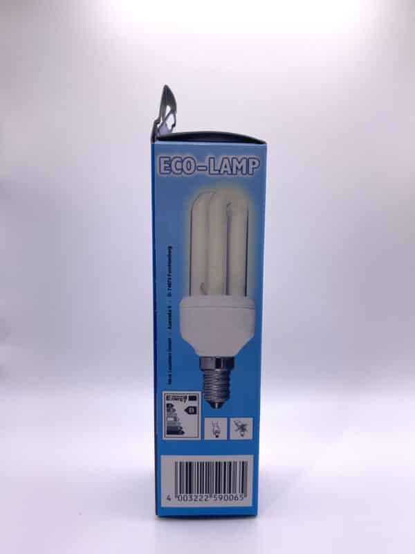 100065 Näve ecolamp E14 9W wit doos zijkant