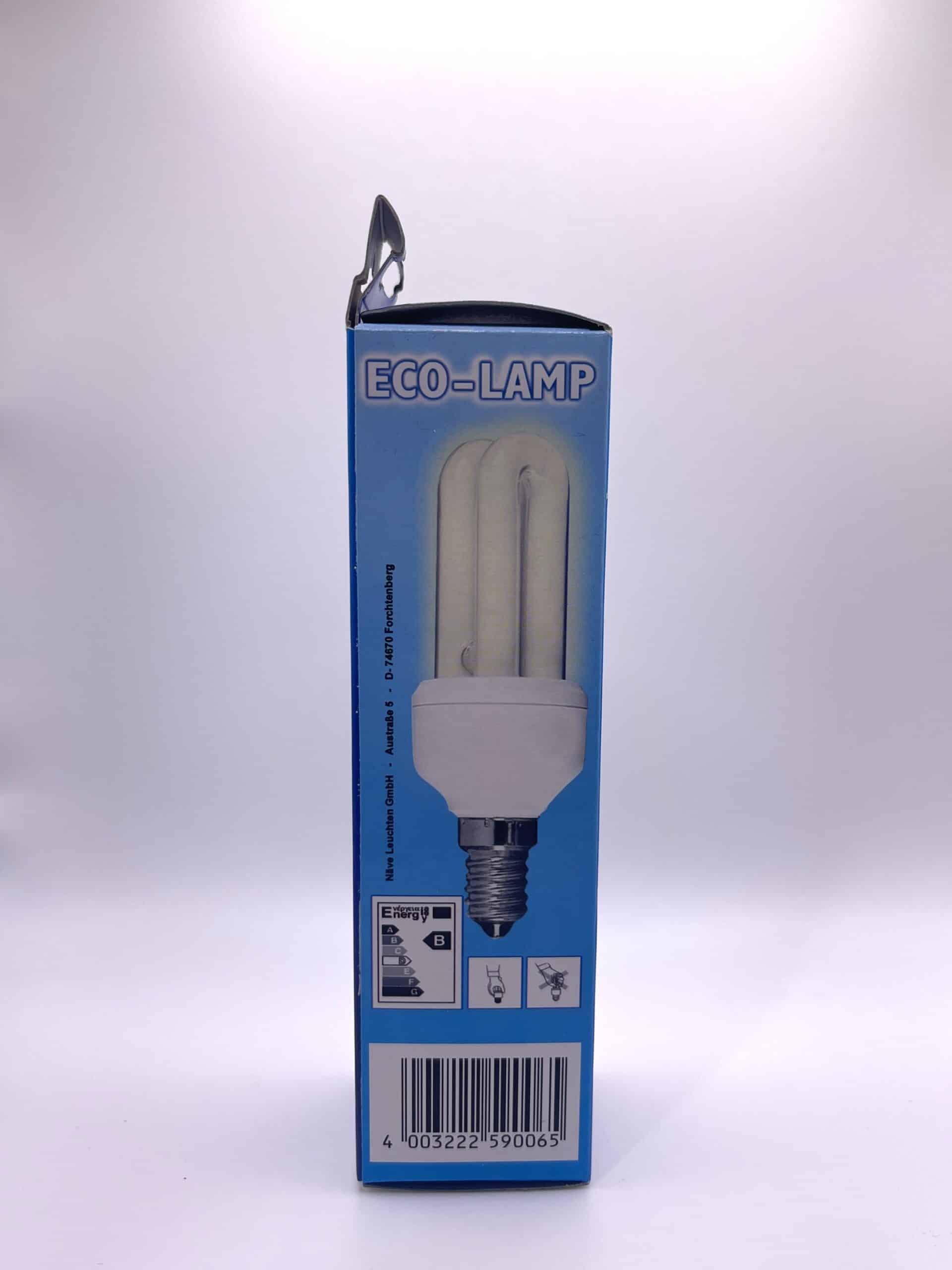 100065 Näve ecolamp E14 9W wit doos zijkant