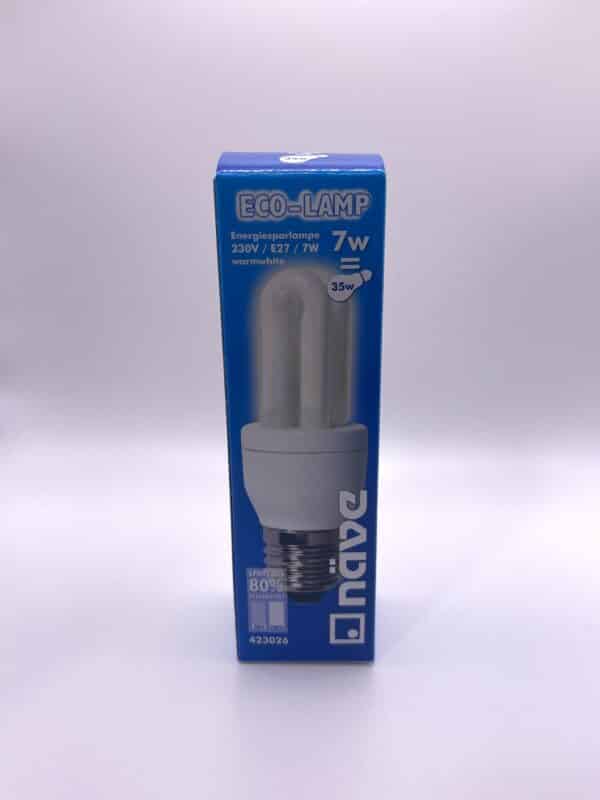 100067 Näve ecolamp E27 7W wit doos voorkant