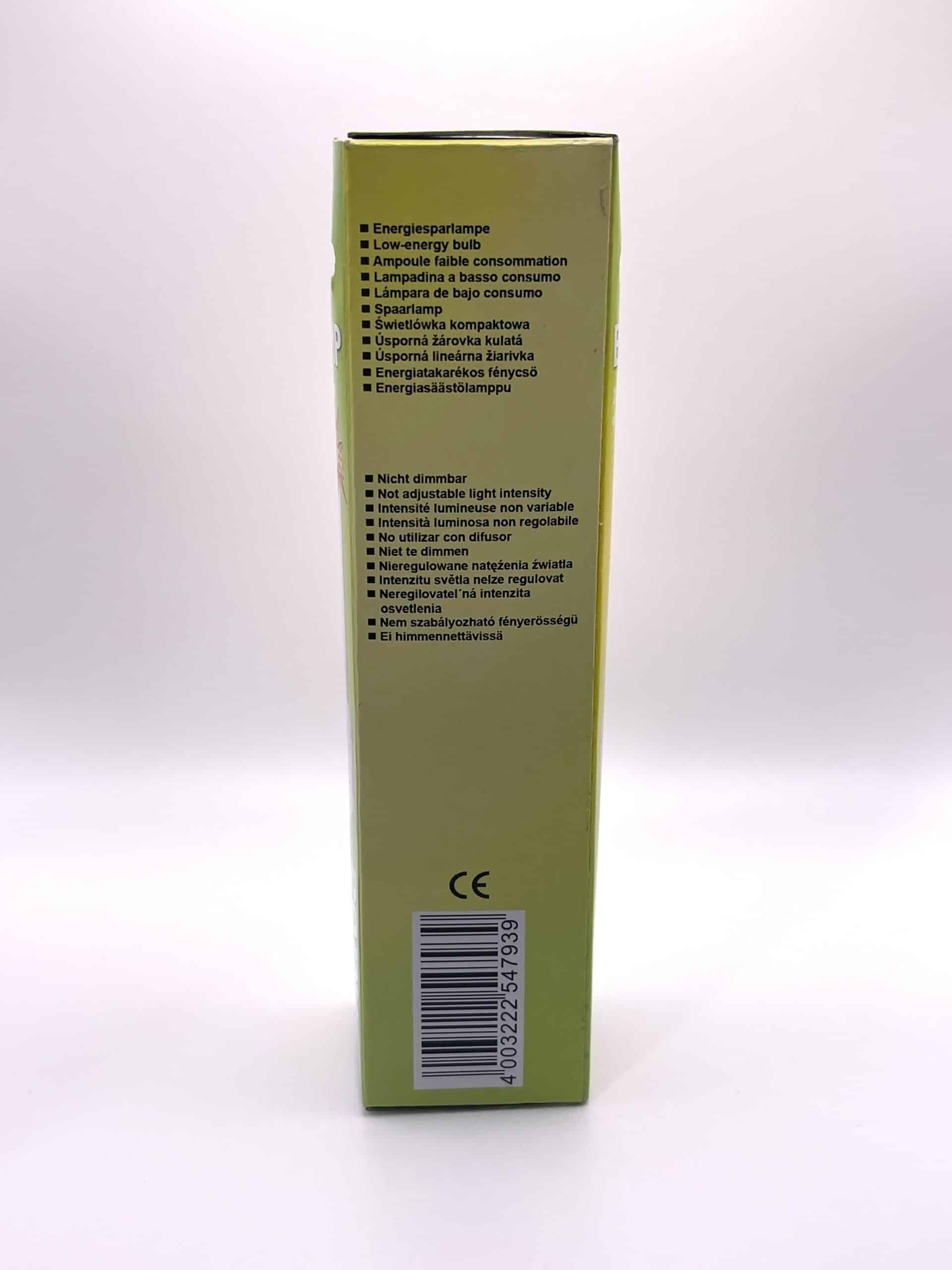 100068 Näve ecolamp E14 9W daglicht doos achterkant