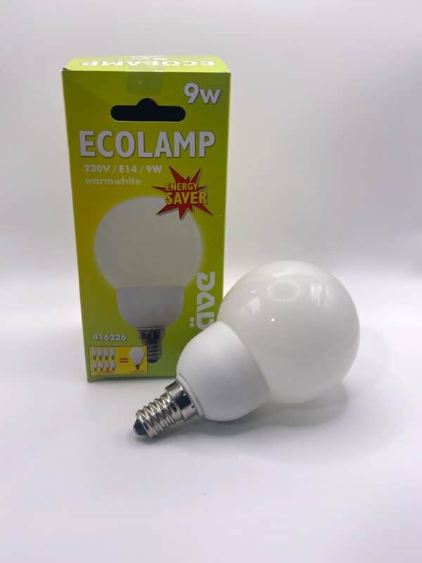 100069 Näve ecolamp E14 9W grote bol + doos