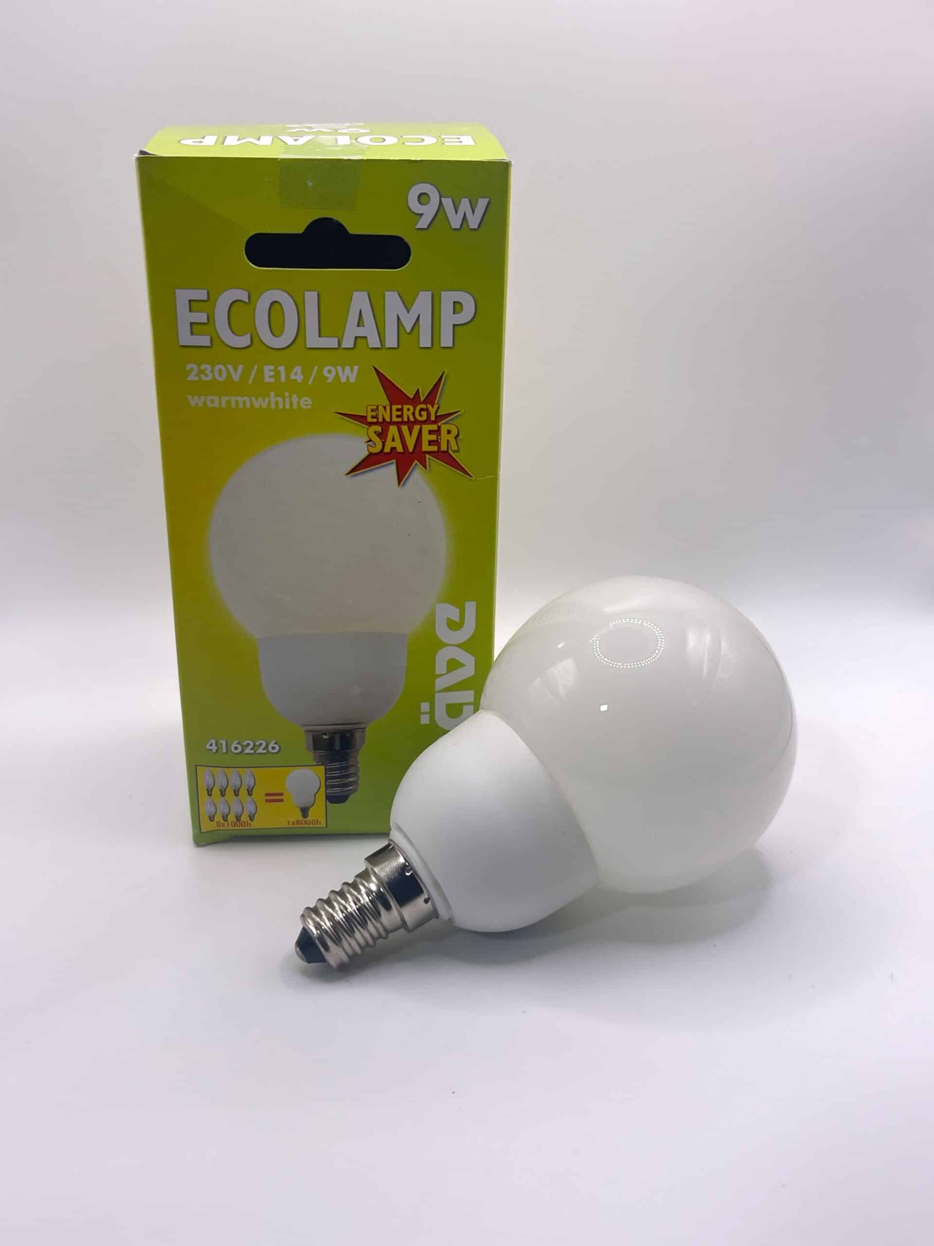 100069 Näve ecolamp E14 9W grote bol + doos