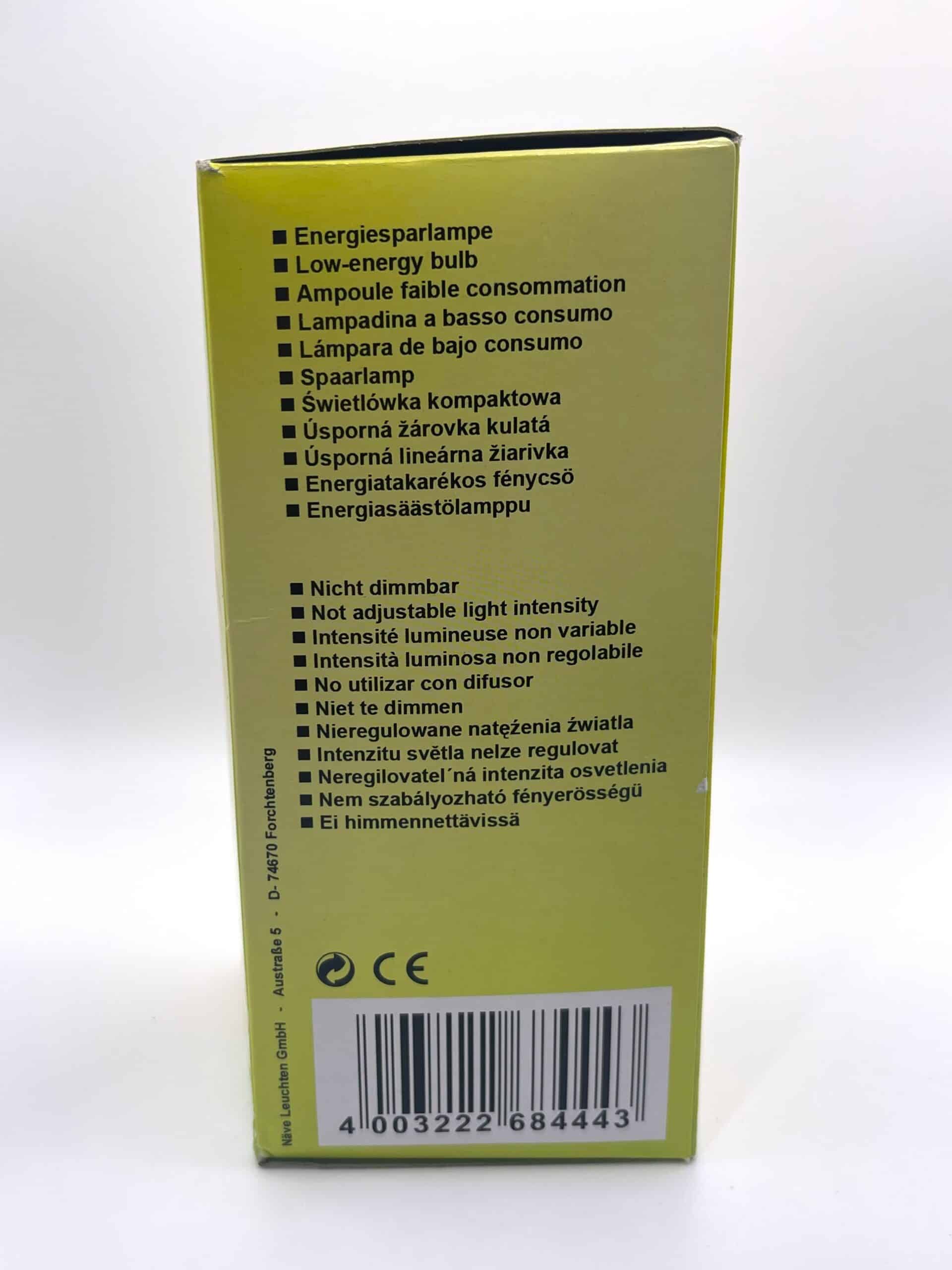 100069 Näve ecolamp E14 9W grote bol doos specificaties
