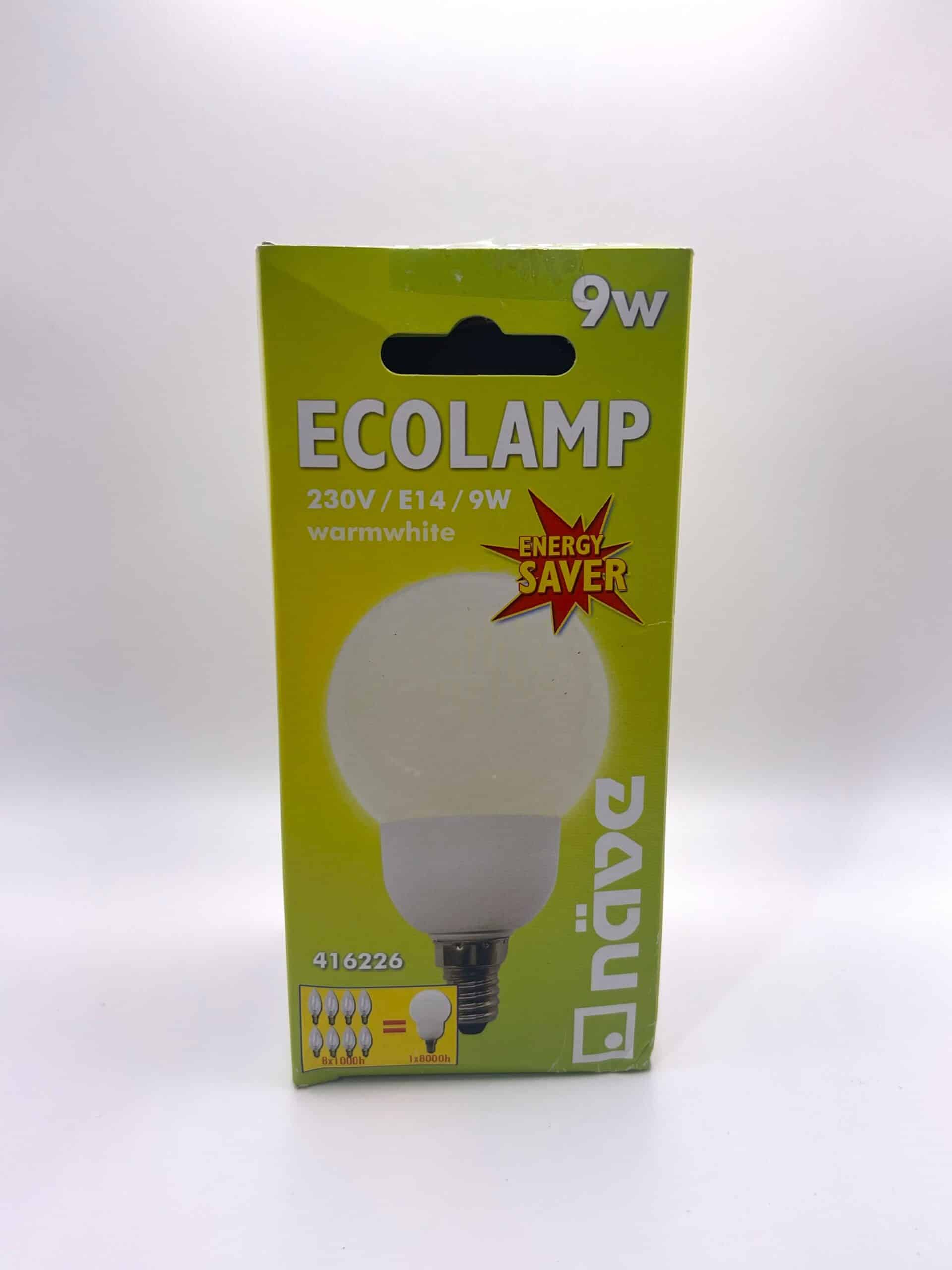 100069 Näve ecolamp E14 9W grote bol doos voorkant