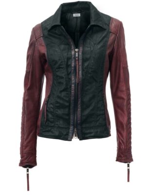 Heine dames jack zwart-bordeaux