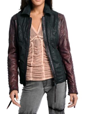 Heine dames jack zwart-bordeaux