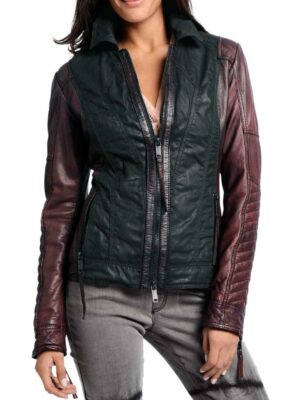 Heine dames jack zwart-bordeaux