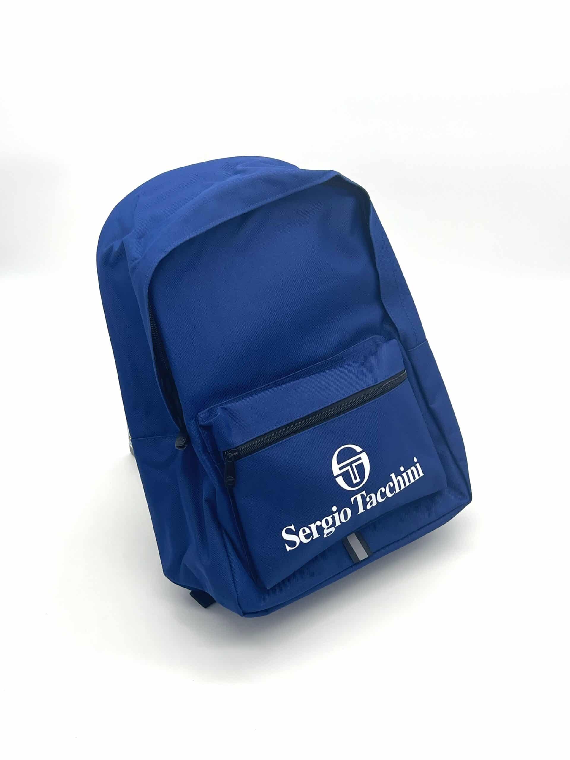 100104 Sergio Tacchini rugzak blauw driekwartszicht